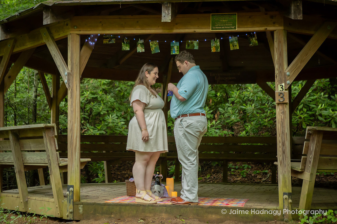 Decorating a Gazebo in Montreat for a Surprise Proposal