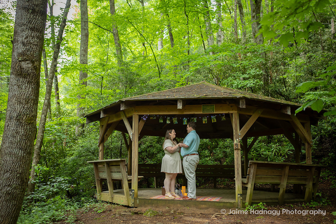 Decorating a Gazebo in Montreat for a Surprise Proposal
