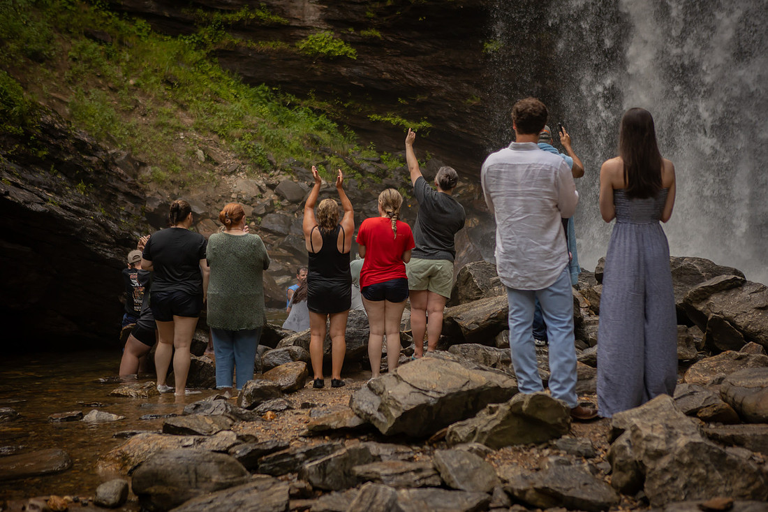 Engagement at Looking Glass Falls | Brevard NC Photographer