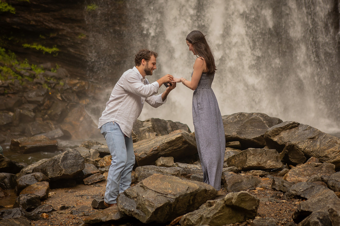 Getting Engaged at Looking Glass Falls | WNC Photographer