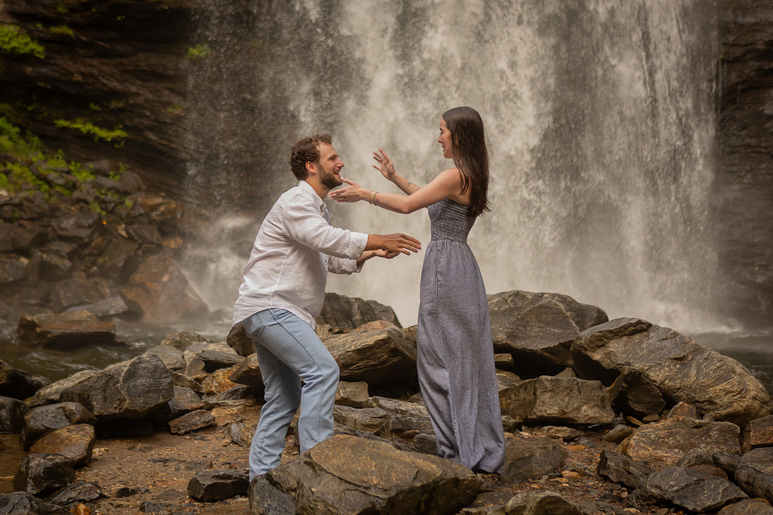 Getting Engaged at Looking Glass Falls | WNC Photographer
