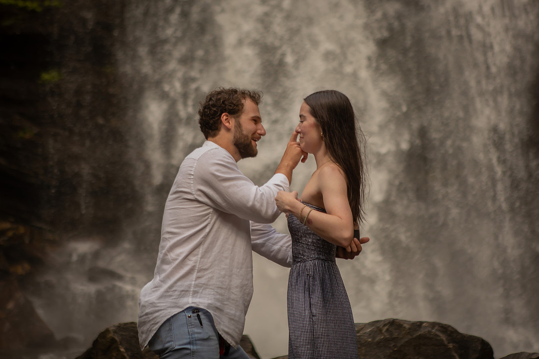 Getting Engaged at Looking Glass Falls | WNC Photographer