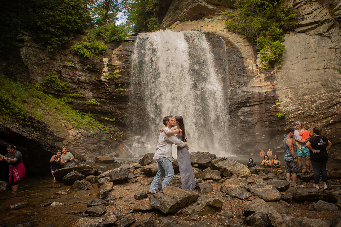 Getting Engaged at Looking Glass Falls | WNC Photographer