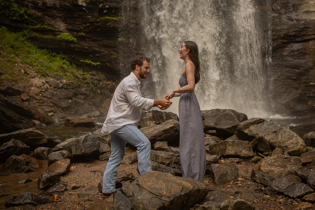 Getting Engaged at Looking Glass Falls | WNC Photographer