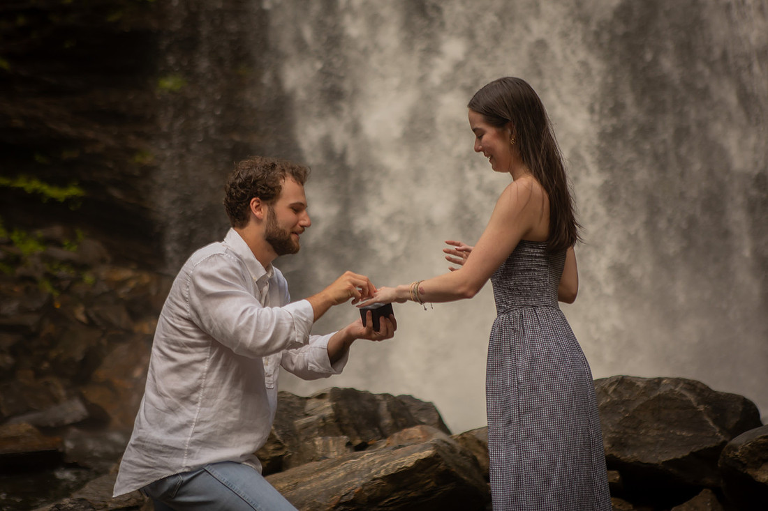 Getting Engaged at Looking Glass Falls | WNC Photographer