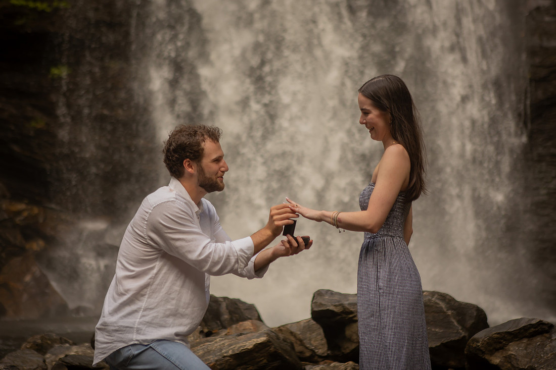 Getting Engaged at Looking Glass Falls | WNC Photographer