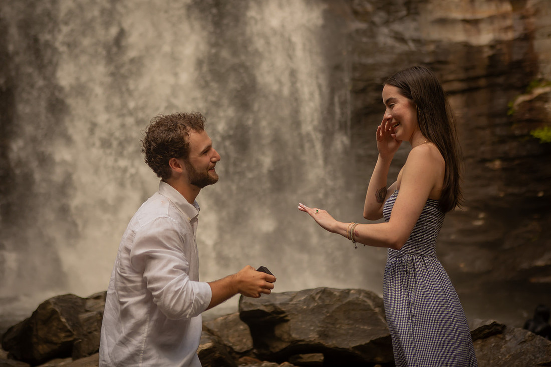 Getting Engaged at Looking Glass Falls | WNC Photographer