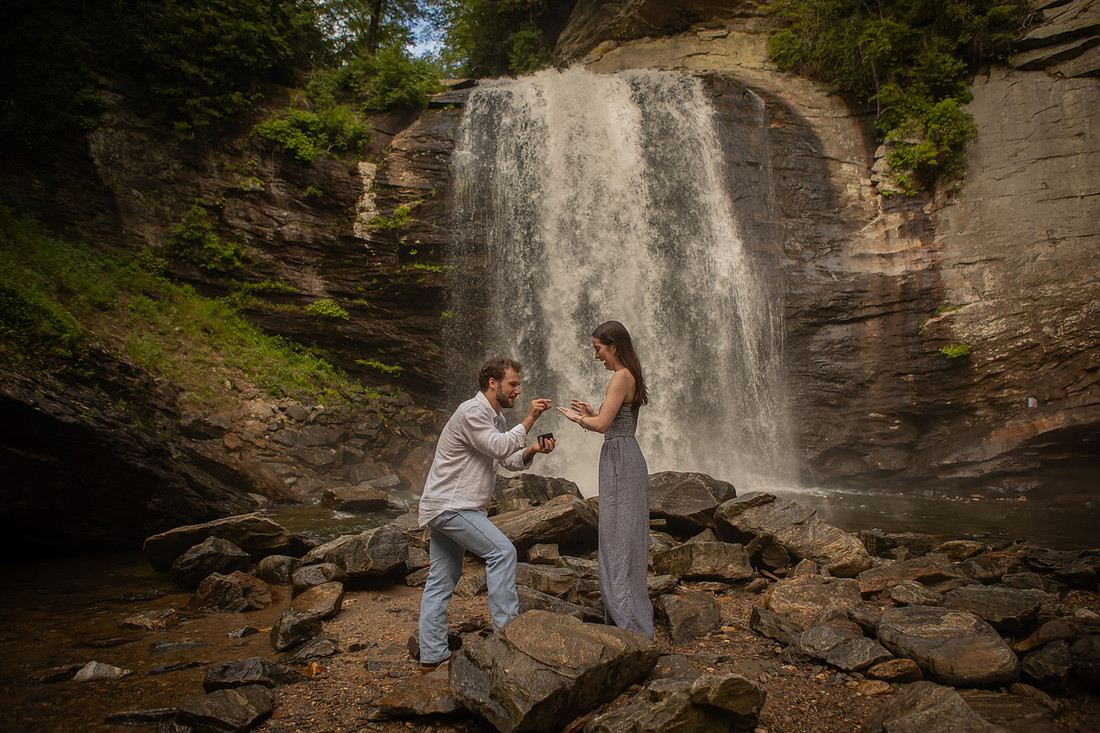 Getting Engaged at Looking Glass Falls | WNC Photographer