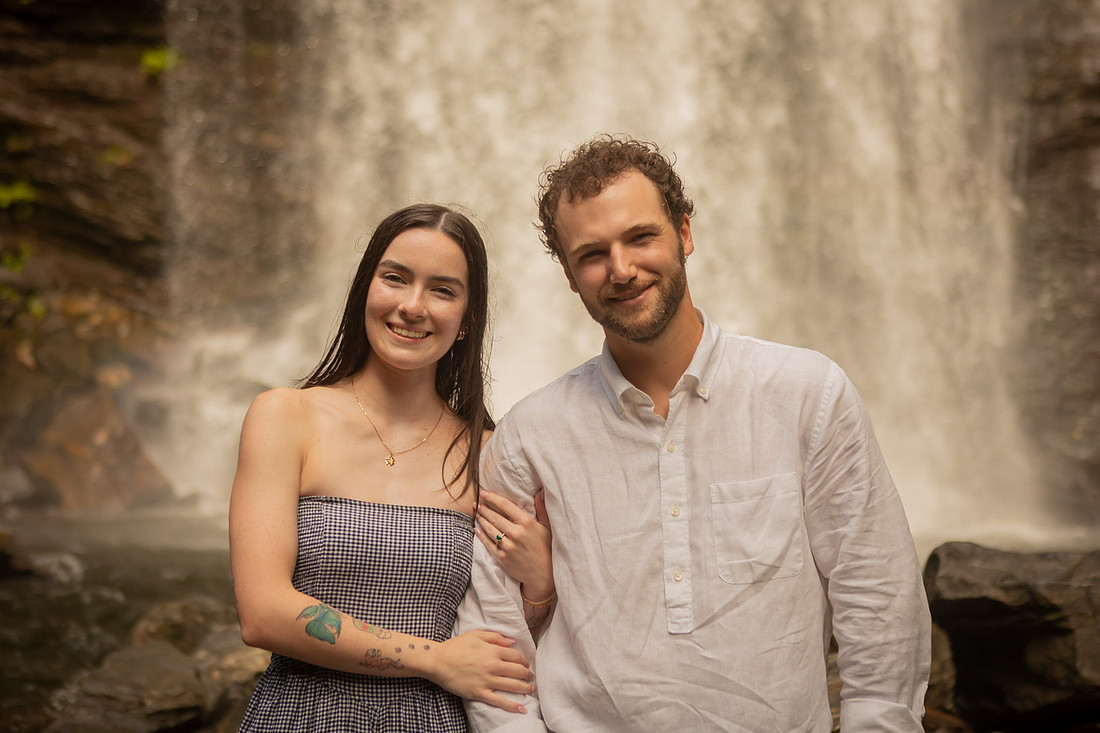 Proposing to your girlfriend at Looking Blass Falls | Asheville Engagement Photographer