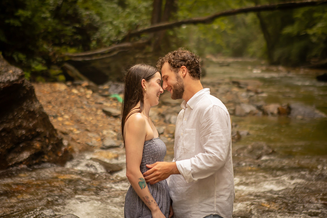 Proposing to your girlfriend at Looking Blass Falls | Asheville Engagement Photographer