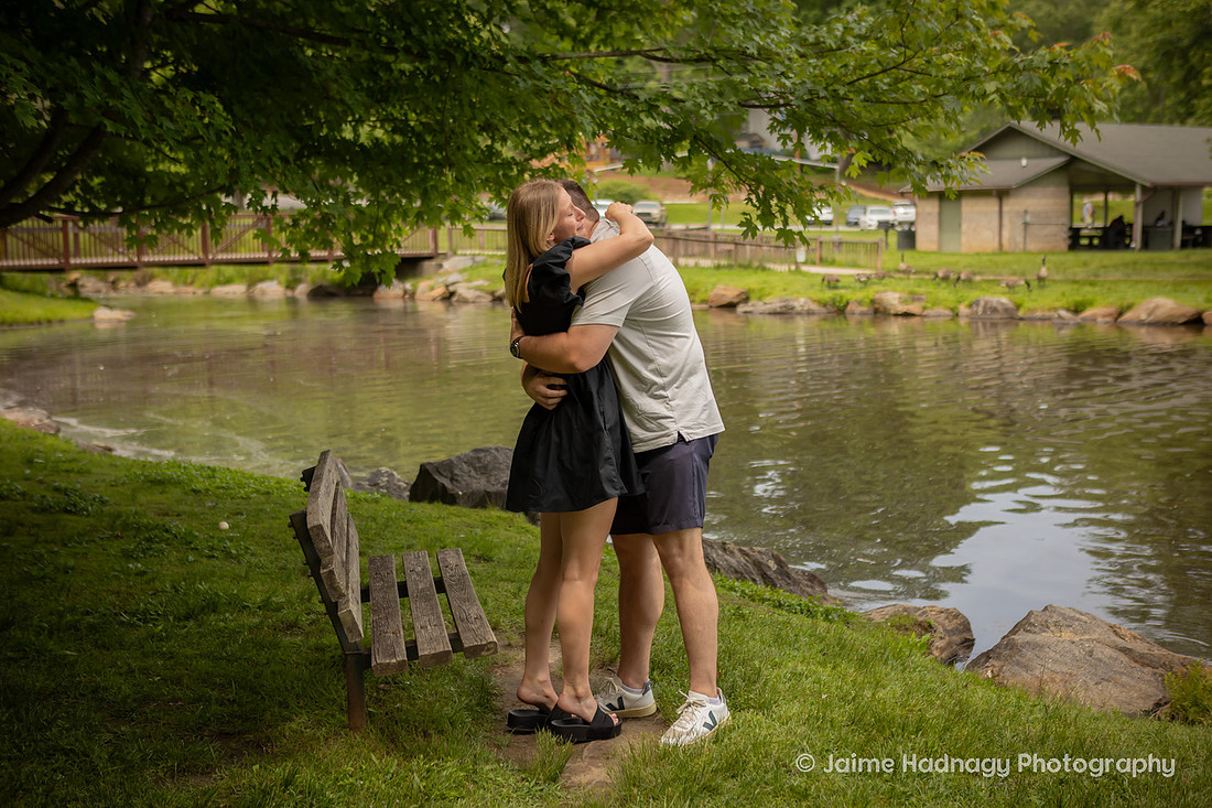 Proposal at Lake Tomahawk in Black Mountain NC | Engagement Photographer