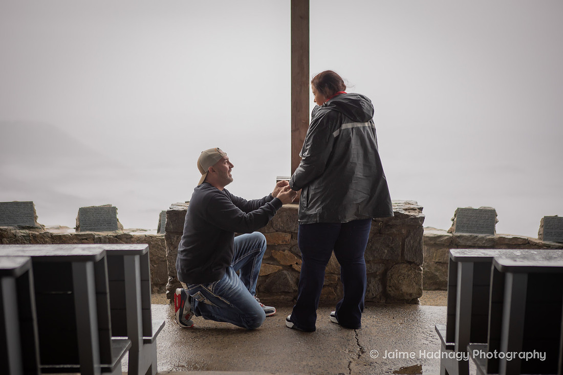 Rainy Day Proposal at Pretty Place | Asheville Photographer