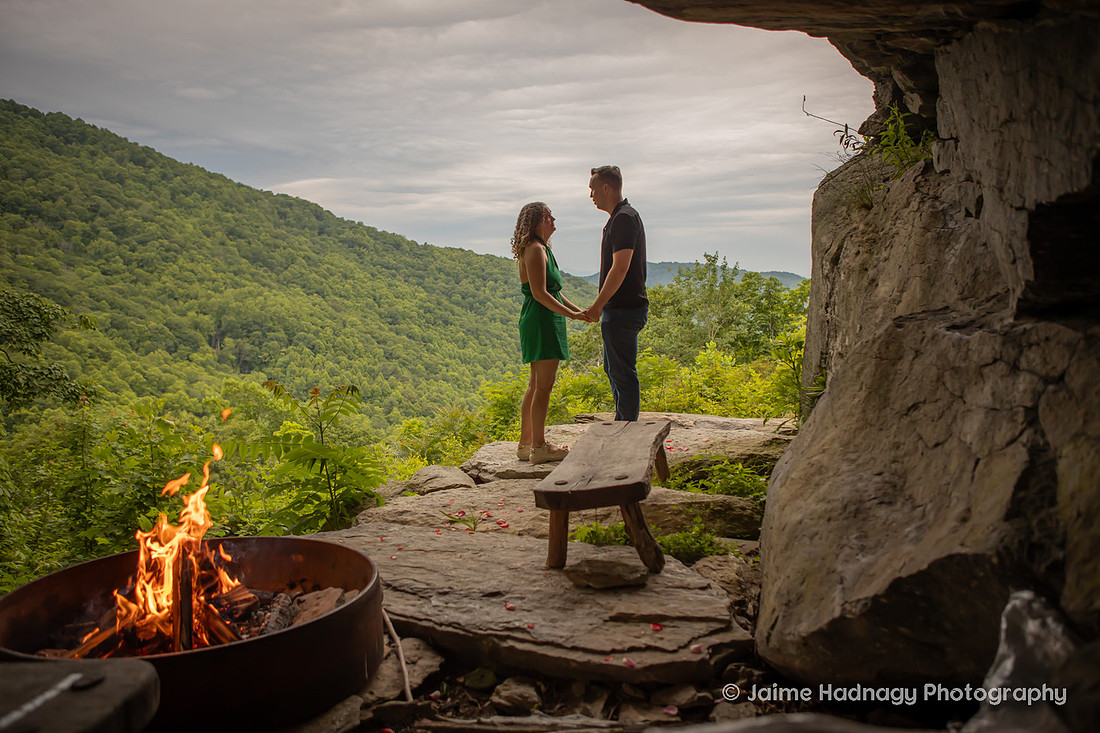 Surprise Tiny House Proposal at Raven Rock | Asheville Engagement Photographer