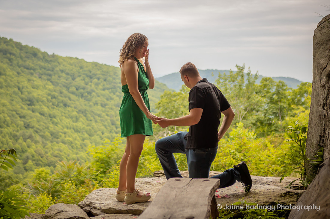 Surprise Tiny House Proposal at Raven Rock | Asheville Engagement Photographer