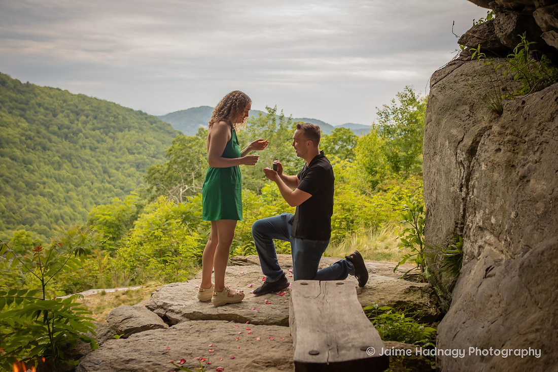 AirBNB Tiny House Cave Proposal | Asheville Couples Photographer