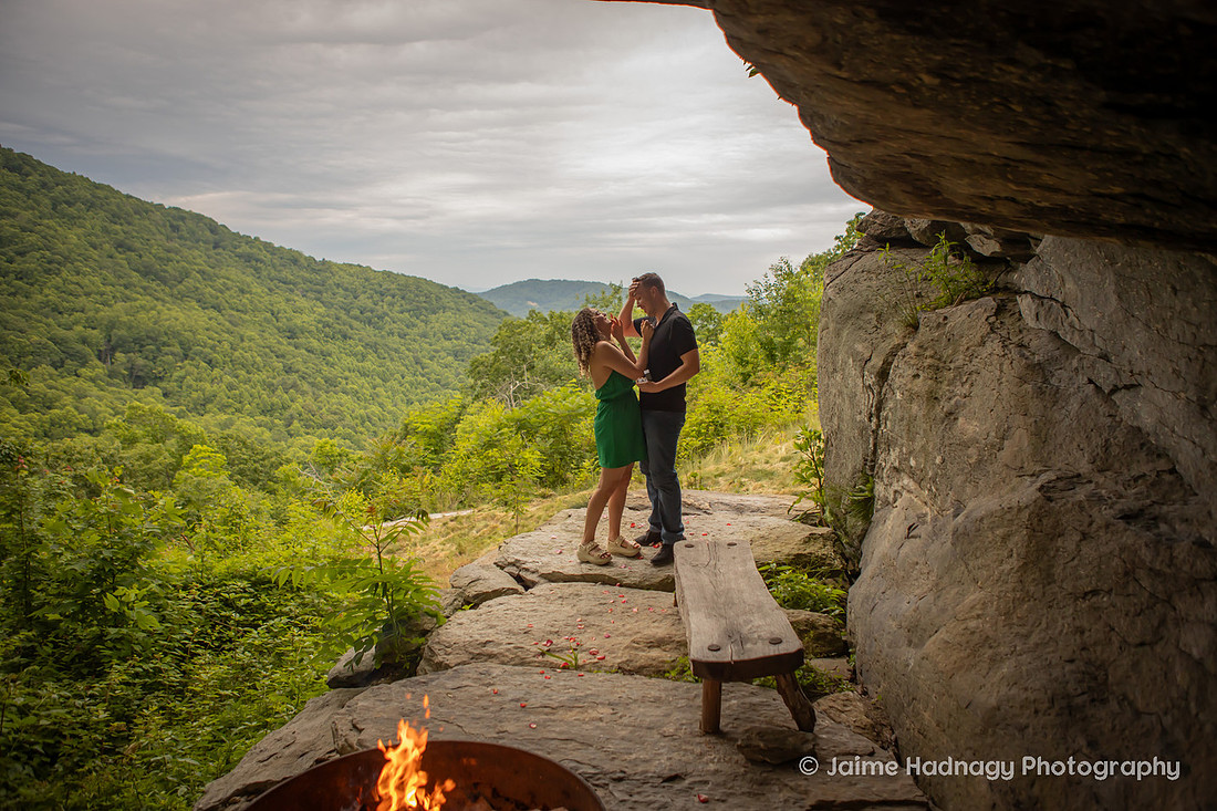 AirBNB Tiny House Cave Proposal | Asheville Couples Photographer