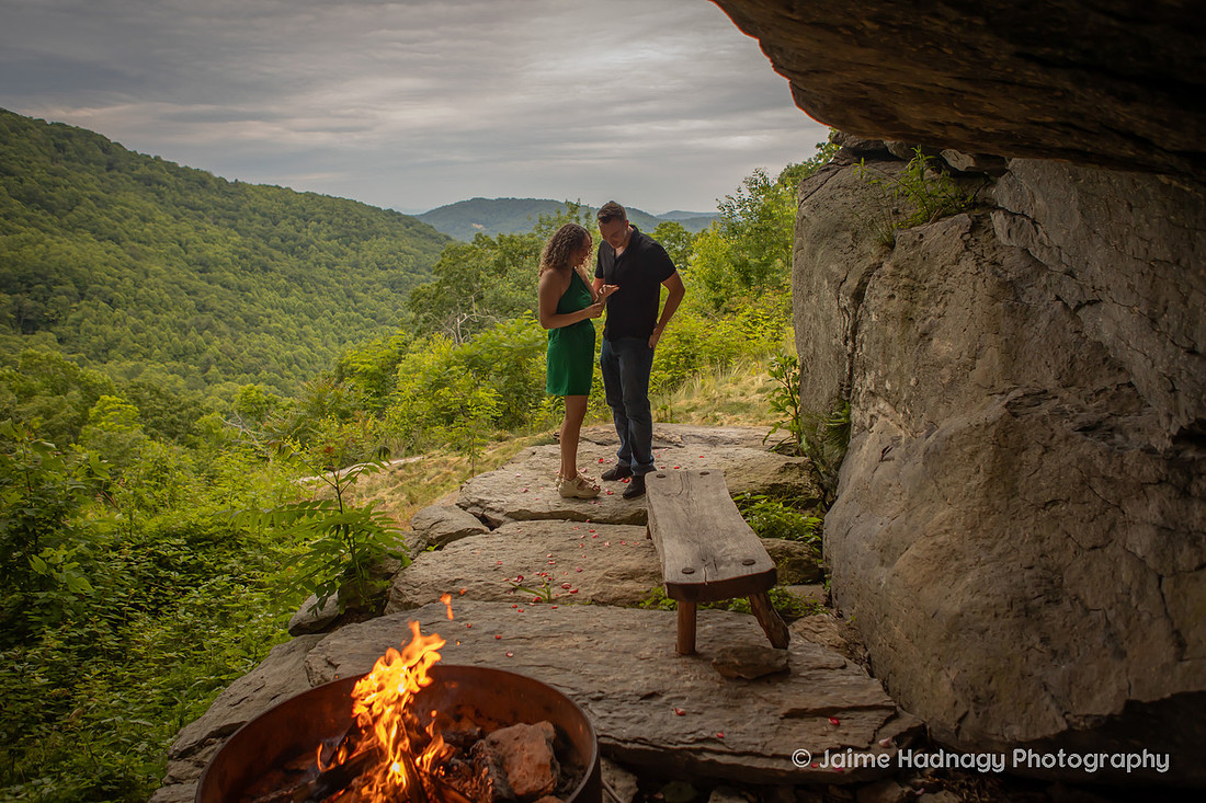 AirBNB Tiny House Cave Proposal | Asheville Couples Photographer