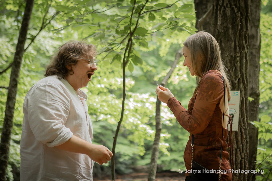 Double Surprise Proposal in the Forest | Asheville Engagement Photographer