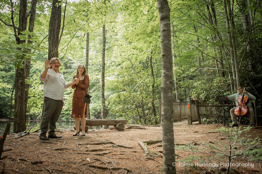 Double Surprise Proposal in the Forest | Asheville Engagement Photographer