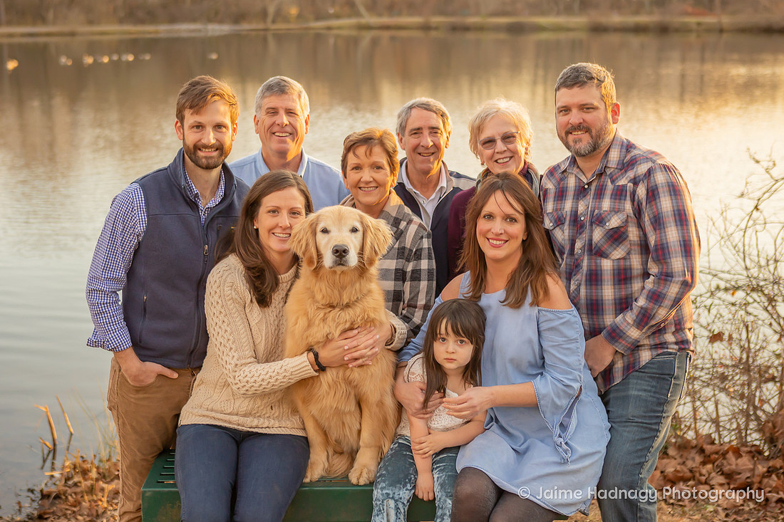 Extended Family Photography in Asheville with kid and dog