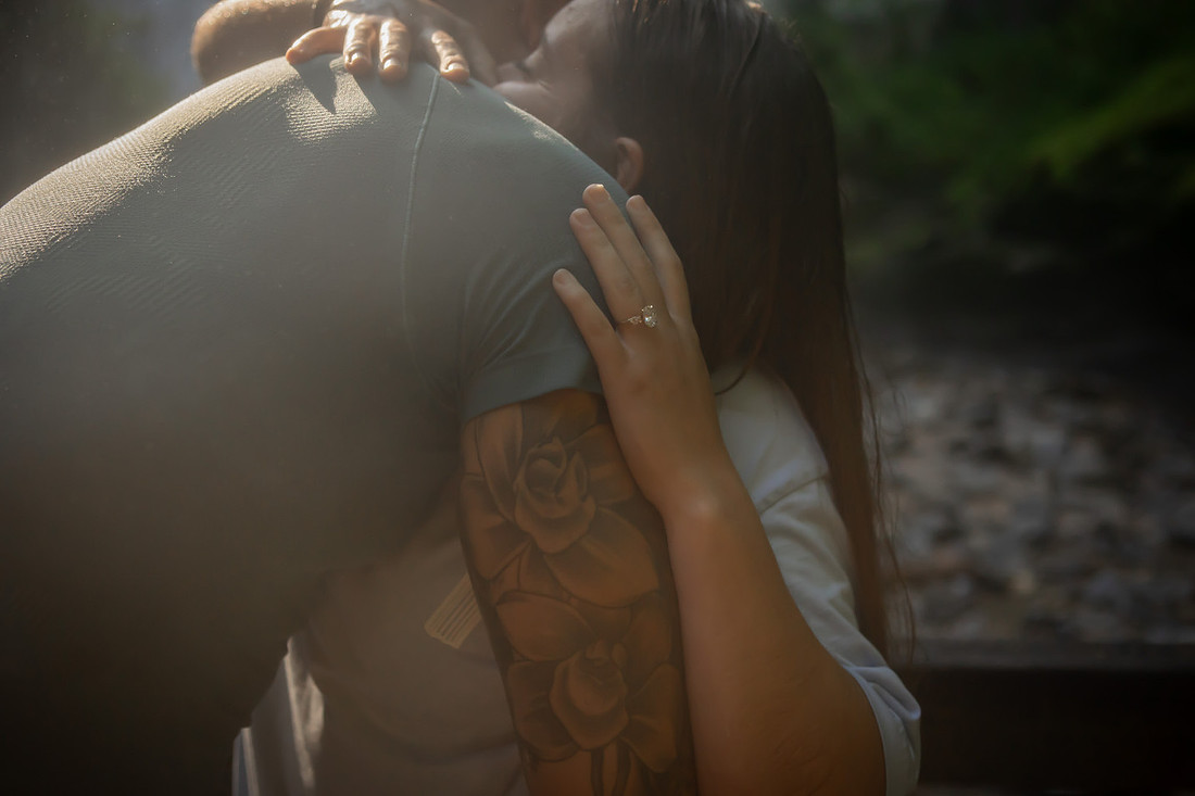 Engagement Photography at a waterfall near Asheville