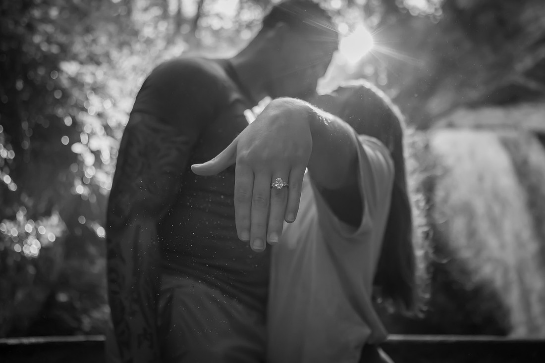 Engagement Photography at a waterfall near Asheville