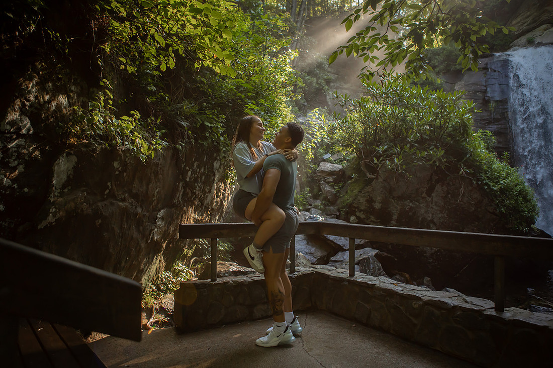 Couple Near Waterfall