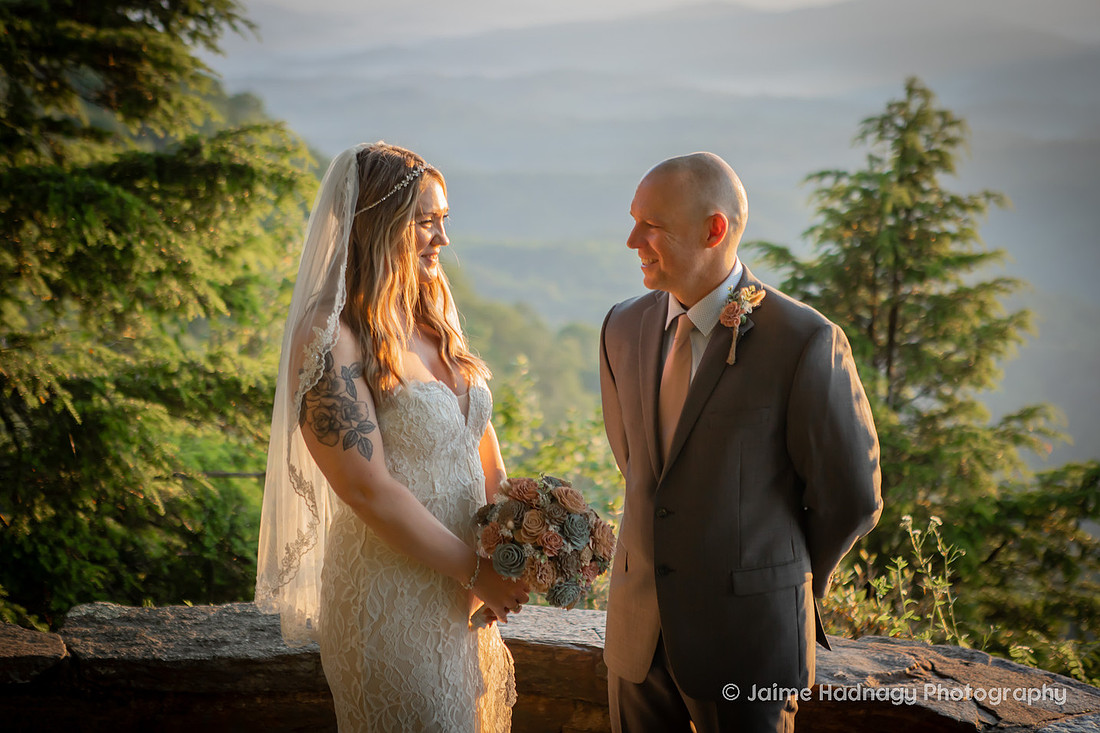 Elopement in the Mountains Chestoa View on Blue Ridge Parkway | Elopement Packages with officiant and photographer