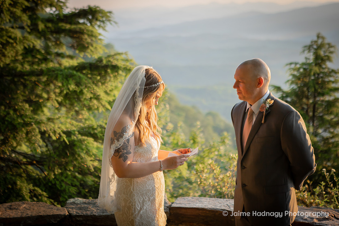 Elopement in the Mountains Chestoa View on Blue Ridge Parkway | Elopement Packages with officiant and photographer