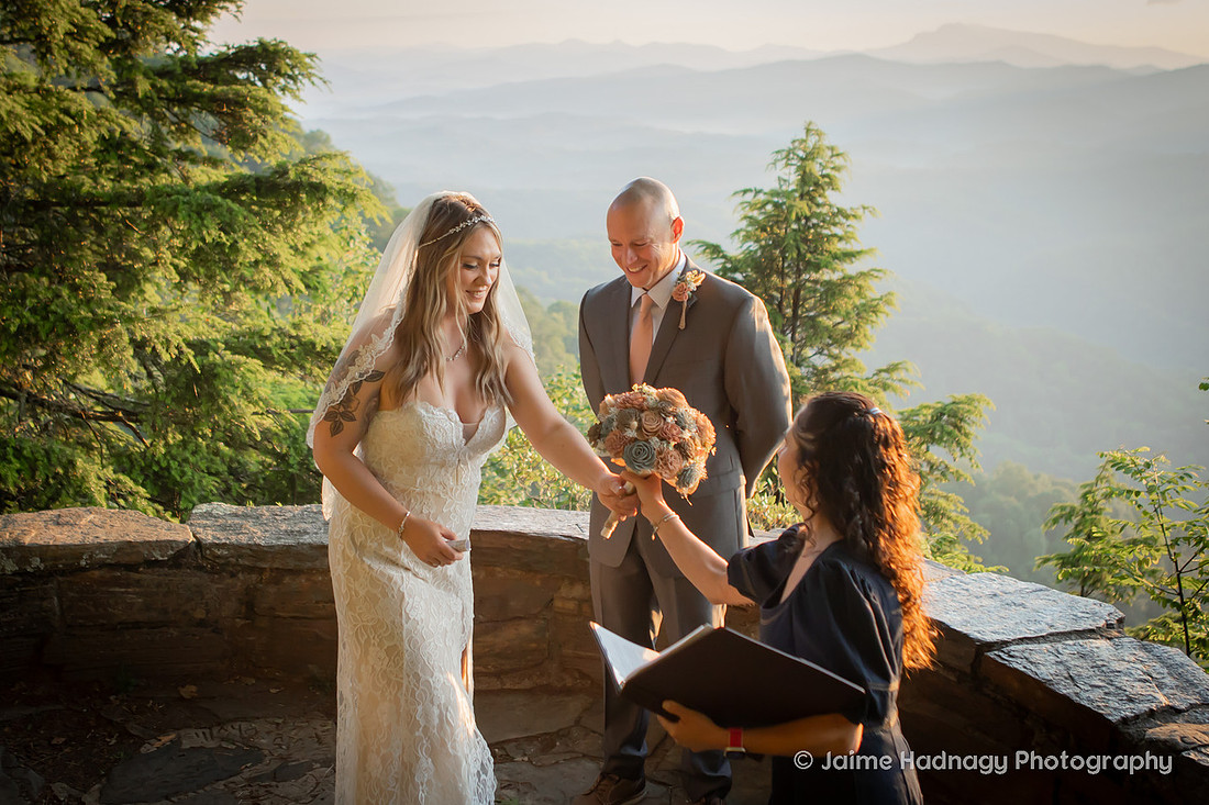 Elopement in the Mountains Chestoa View on Blue Ridge Parkway | Elopement Packages with officiant and photographer