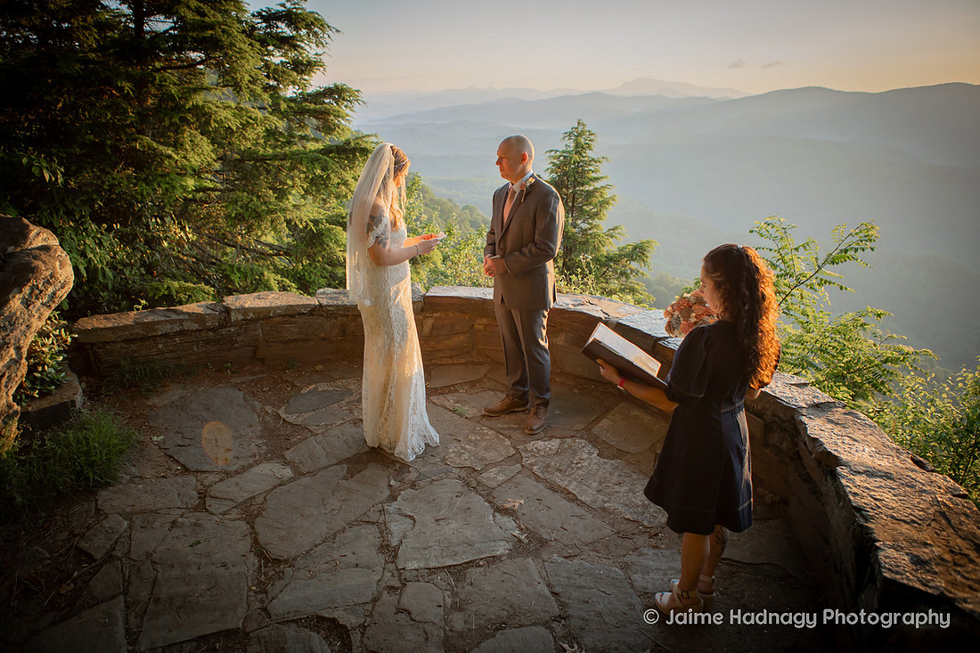 Elopement in the Mountains Chestoa View on Blue Ridge Parkway | Elopement Packages with officiant and photographer