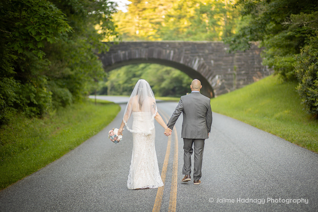 Bride and Groom Eloping in the Mountains | Asheville Elopement Photography Packages with Officiant