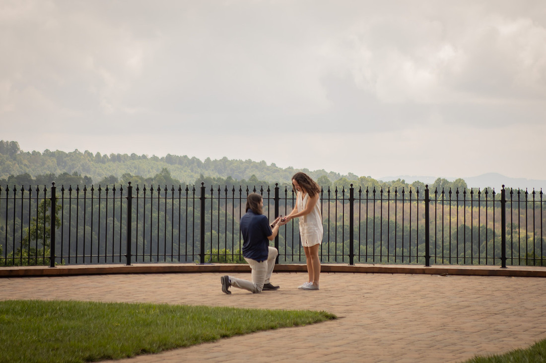Surprise Proposal at Point Lookout Vineyard | Hendersonville, NC Photographer