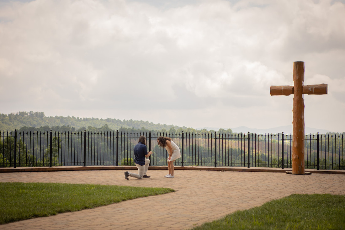Surprise Proposal at Point Lookout Vineyard | Hendersonville, NC Photographer