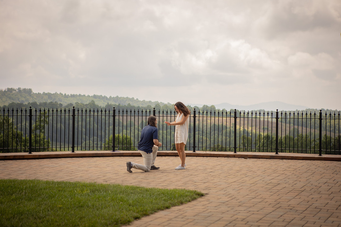 Surprise Proposal at Point Lookout Vineyard | Hendersonville, NC Photographer