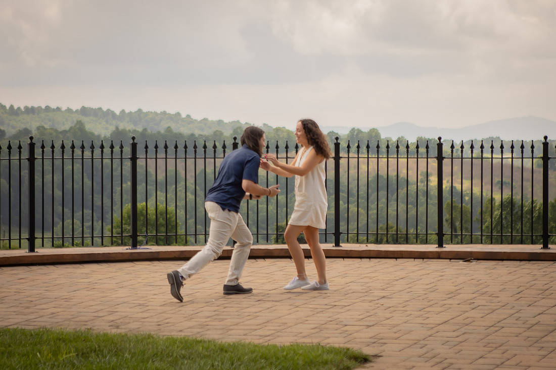 Surprise Proposal at Point Lookout Vineyard | Hendersonville, NC Photographer
