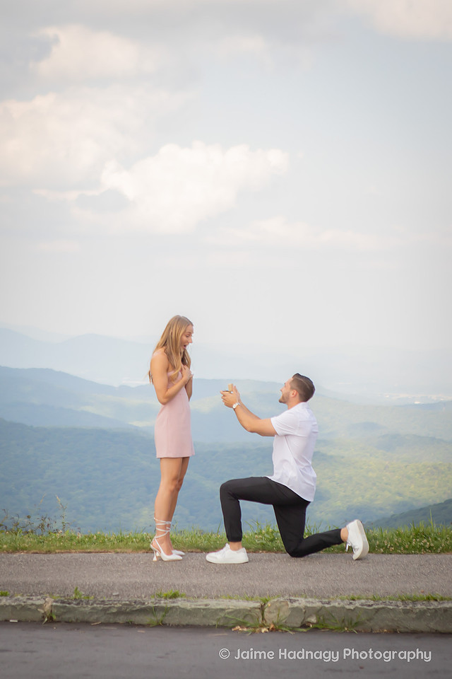 Surprise Mountain Proposal on the Blue Ridge Parkway | Asheville Engagement Photographer