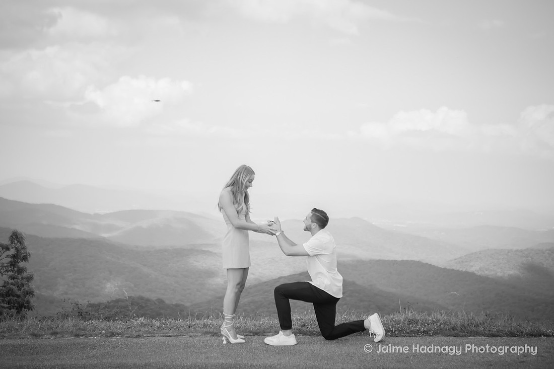 Surprise Mountain Proposal on the Blue Ridge Parkway | Asheville Engagement Photographer