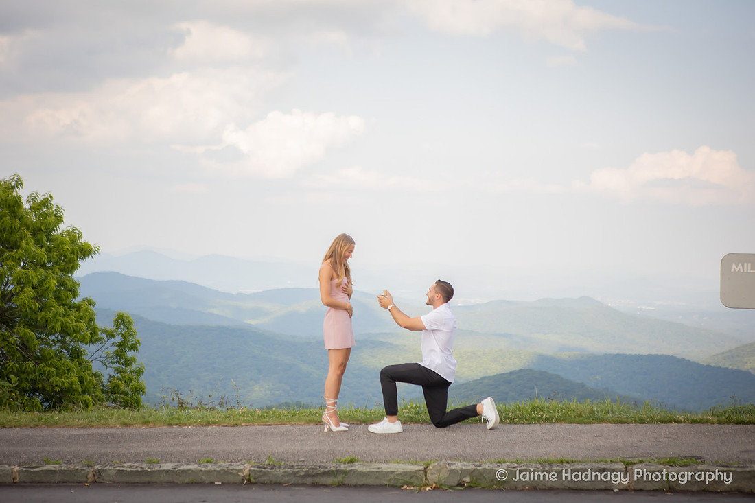 Surprise Mountain Proposal on the Blue Ridge Parkway | Asheville Engagement Photographer