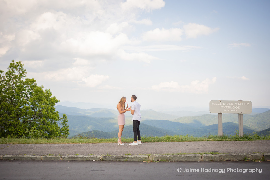 Surprise Mountain Proposal on the Blue Ridge Parkway | Asheville Engagement Photographer