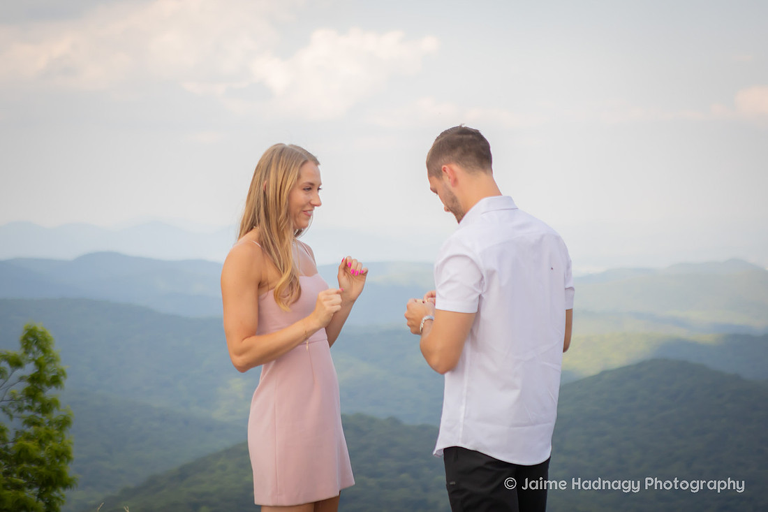 Surprise Mountain Proposal on the Blue Ridge Parkway | Asheville Engagement Photographer