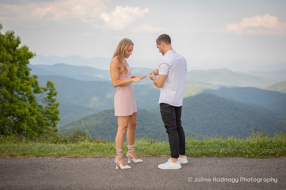 Surprise Mountain Proposal on the Blue Ridge Parkway | Asheville Engagement Photographer