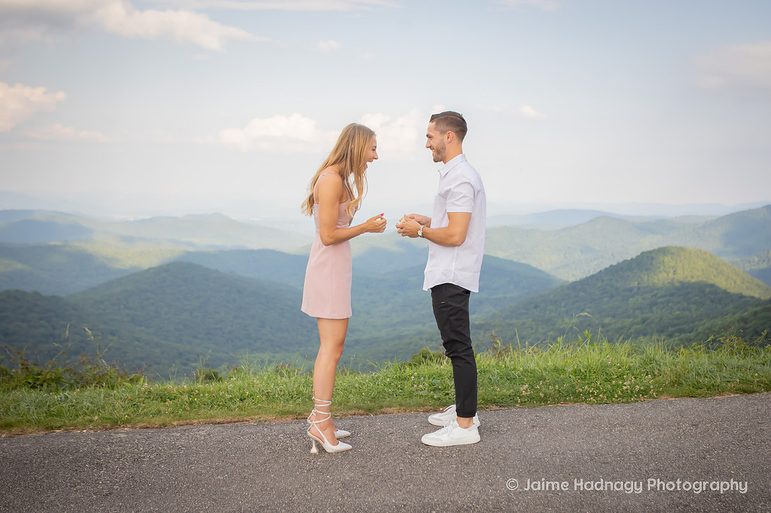 Surprise Mountain Proposal on the Blue Ridge Parkway | Asheville Engagement Photographer