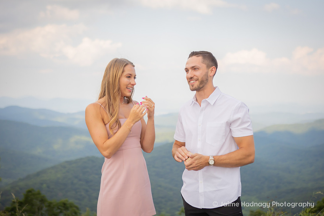 Proposal Photography in the Mountains of Western NC on the Parkway | Asheville Engagement Photographer