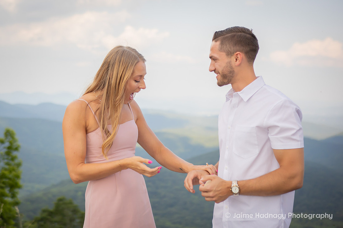 Proposal Photography in the Mountains of Western NC on the Parkway | Asheville Engagement Photographer
