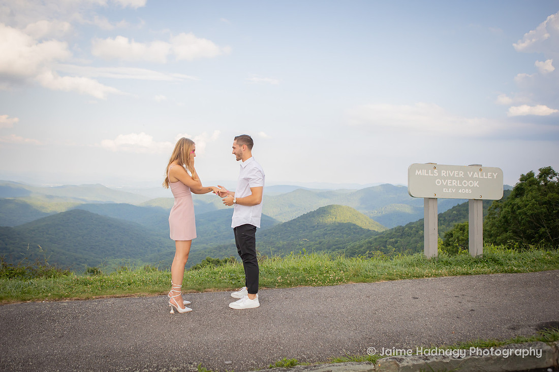 Proposal Photography in the Mountains of Western NC on the Parkway | Asheville Engagement Photographer