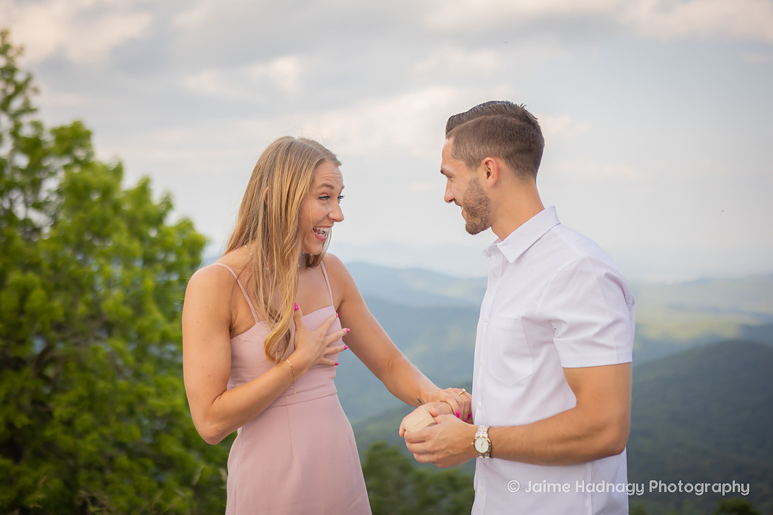 Proposal Photography in the Mountains of Western NC on the Parkway | Asheville Engagement Photographer