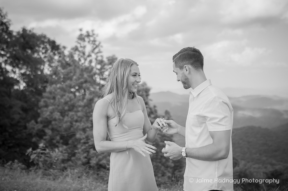 Proposal Photography in the Mountains of Western NC on the Parkway | Asheville Engagement Photographer