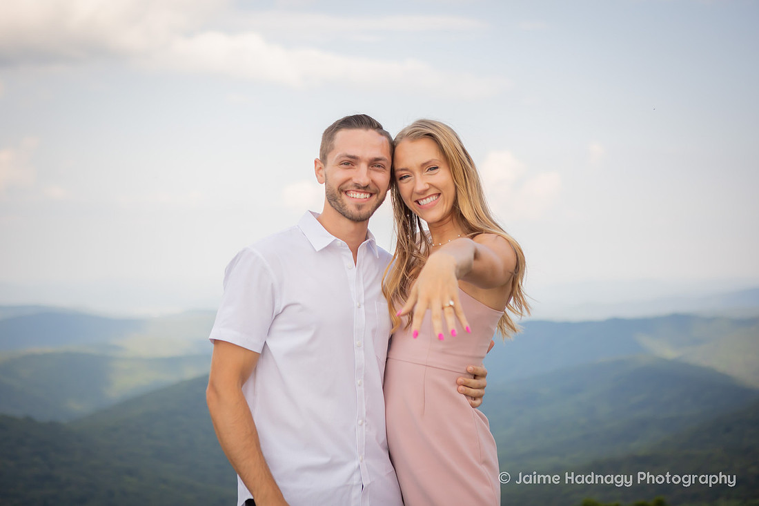 Proposal Photography in the Mountains of Western NC on the Parkway | Asheville Engagement Photographer