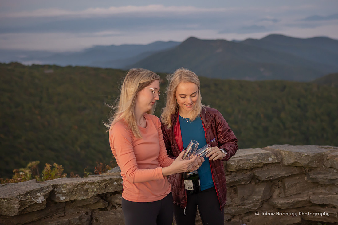 Hiking Double Surprise Proposal in the Mountains | Asheville Photographer